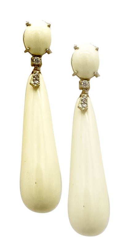 EARRINGS IN BONE  AND STERLING SILVER 925