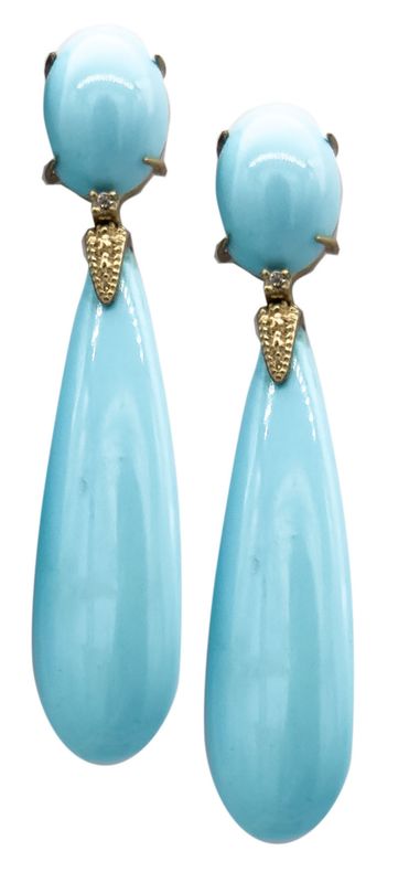 Turquoise and 925 silver earrings.