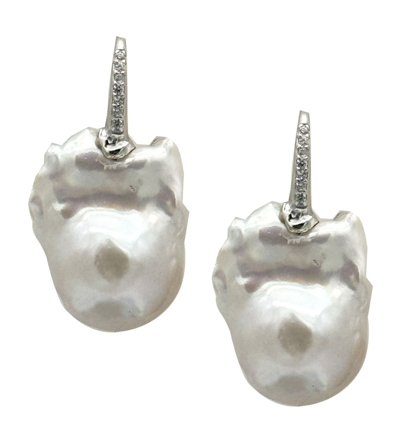 Pearl, zirconia, and 925 silver earrings