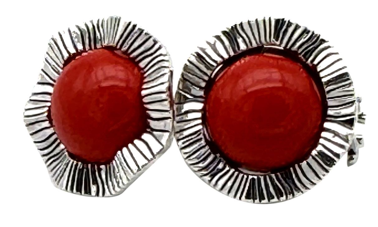 WAVY CORAL PASTE PLANET EARRINGS