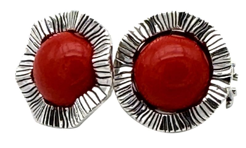 WAVY CORAL PASTE PLANET EARRINGS