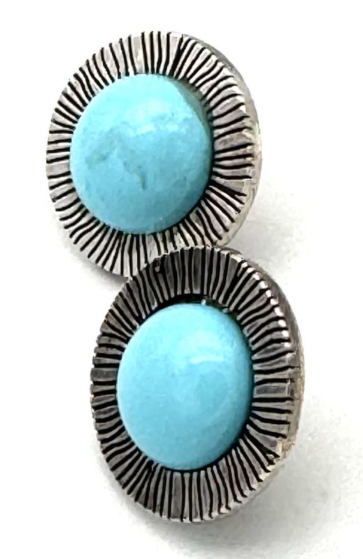 Earrings in Natural Turquoise Paste and Solid 925 Sterling Silver