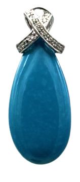 18 KT GOLD EARRING BKT 0,30 DIAMONDS AND TURQUOISE