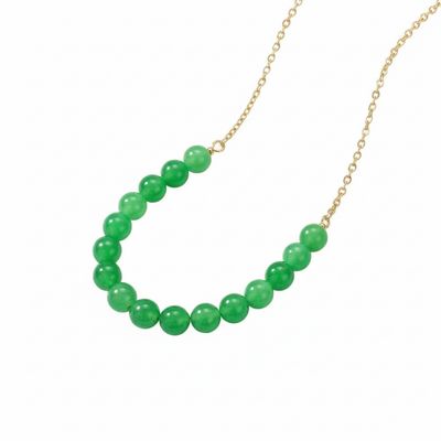 Jade Crewneck Necklace in Gold-Plated 925 Sterling Silver