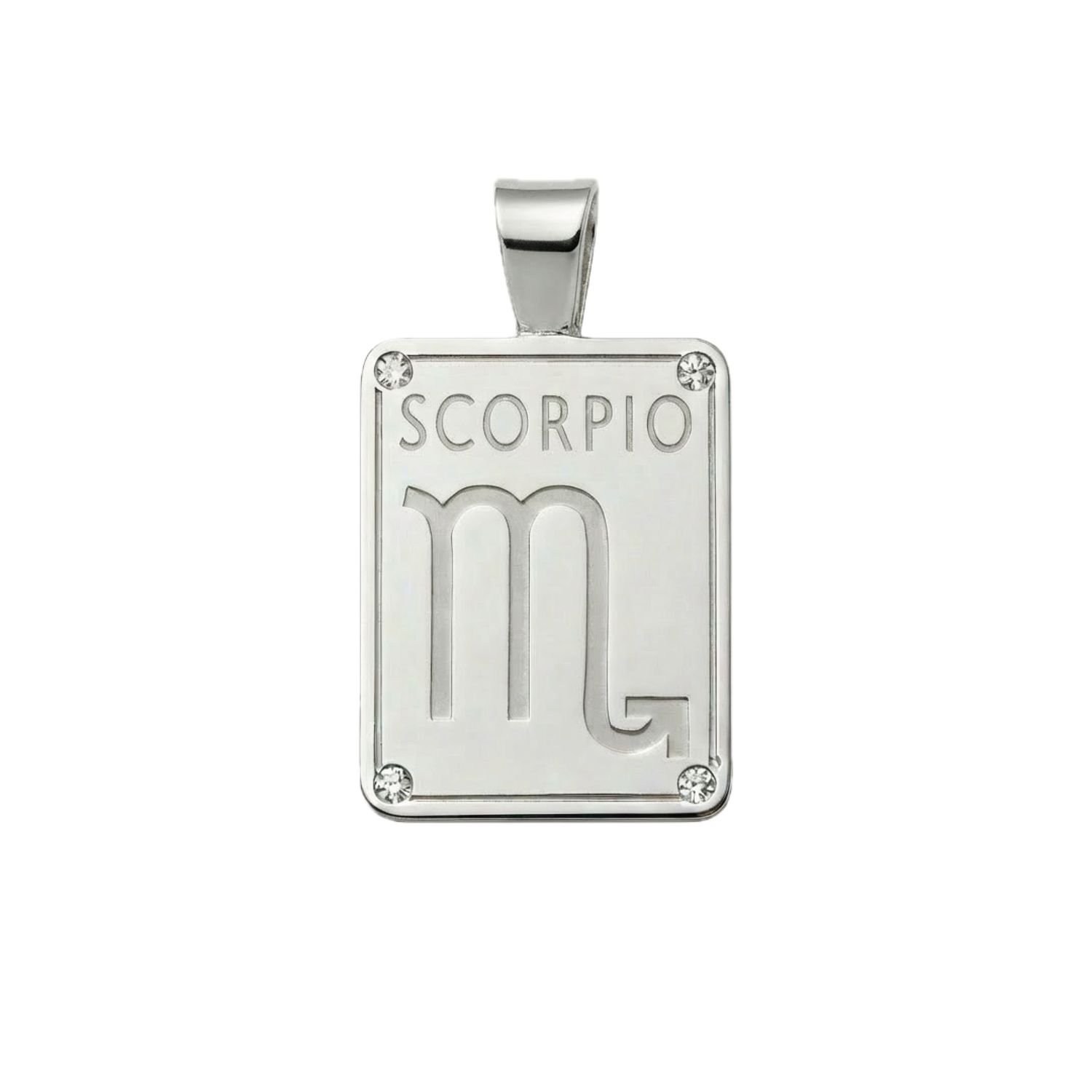 ​Ciondolo Segno Zodiacale Scorpione in Argento Massiccio 925 con Diamanti - 24 Ottobre al 22 Novembre