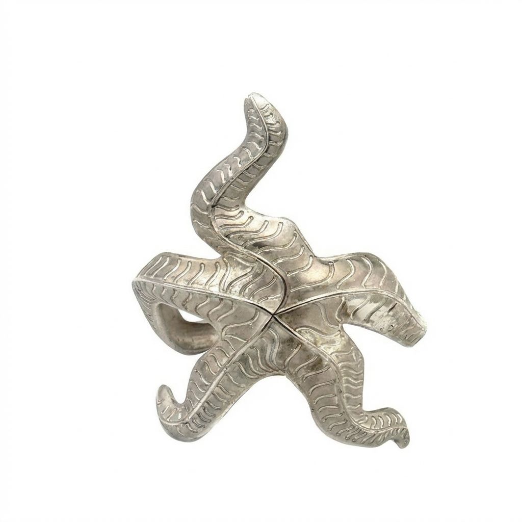 ​Bracciale Stella Marina in Argento Sterling 925 con Placcatura Rodio - Design Stampato 3D