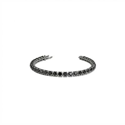 Classic Tennis Bracelet with Black Diamonds 2,40 carats  White Gold 18KT