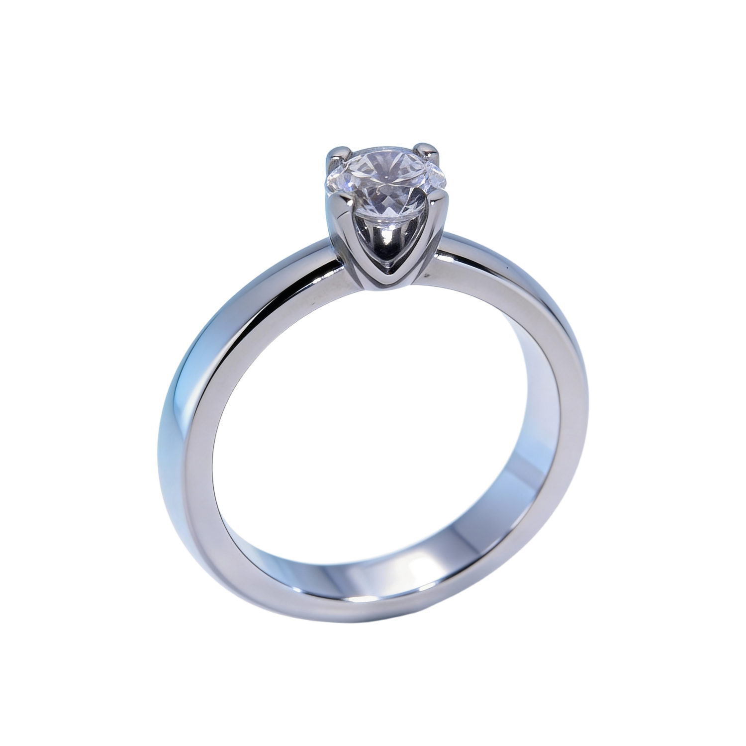Platinum Solitaire Ring with Lab-Grown Diamond