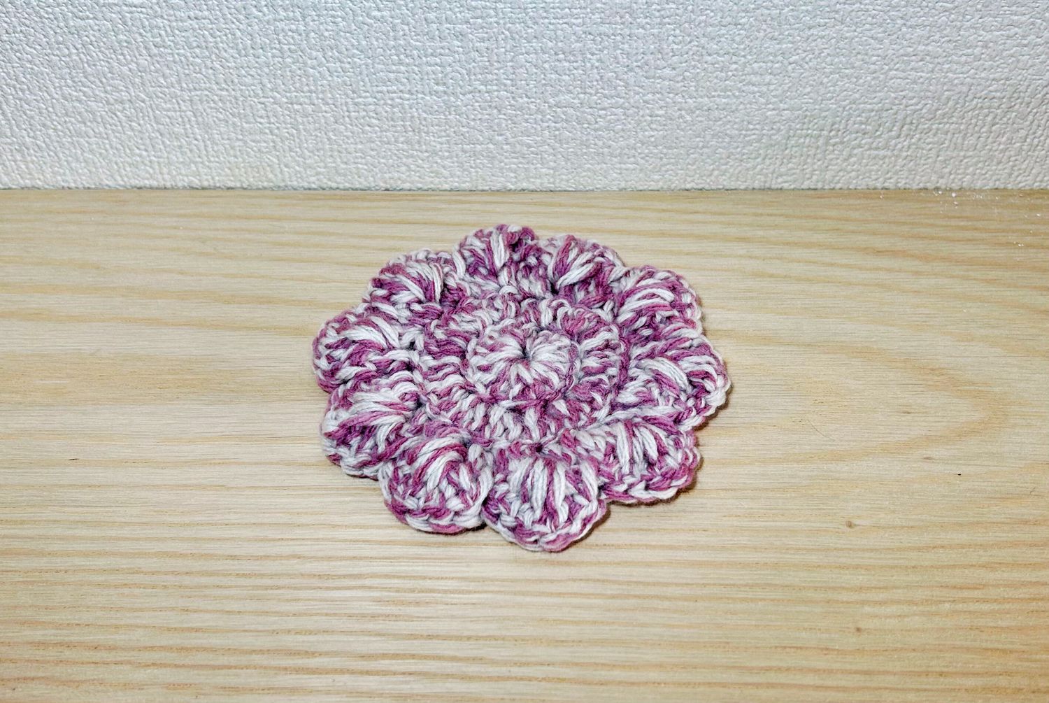 お花のコースター(ピンク×ホワイト)