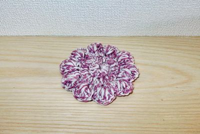 お花のコースター(ピンク×ホワイト)