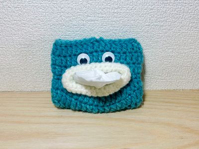 モンスターポケットティッシュケース(水色)