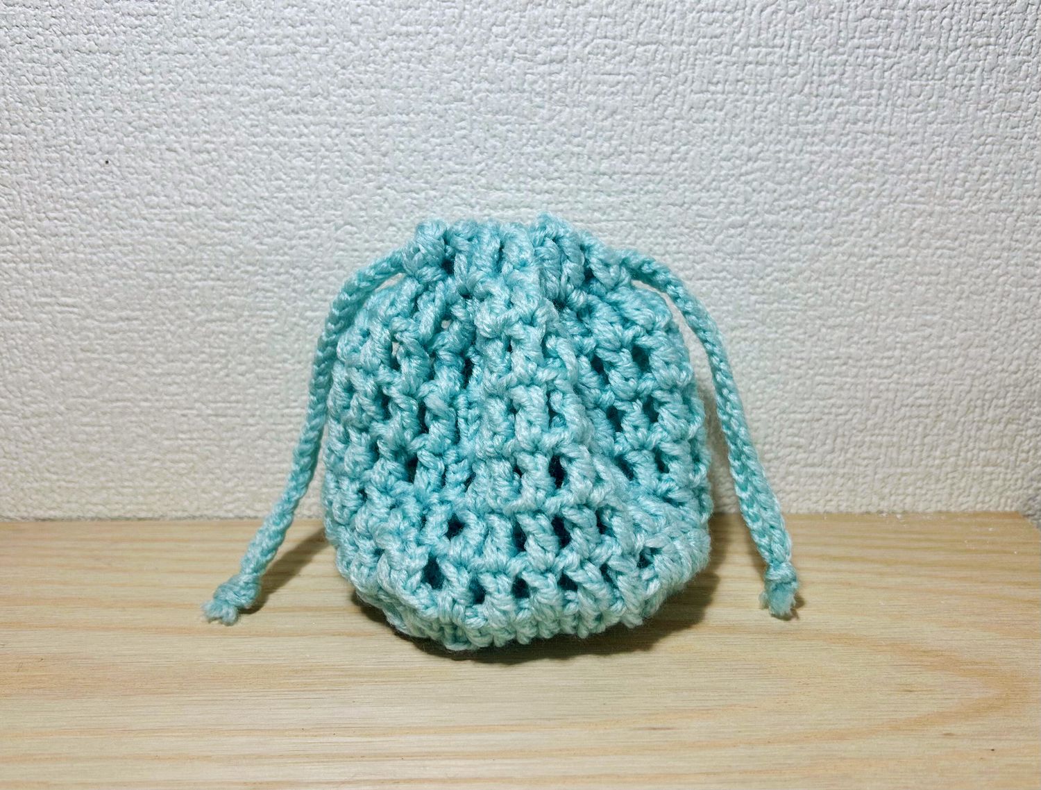 アミアミ巾着ポーチ(水色)