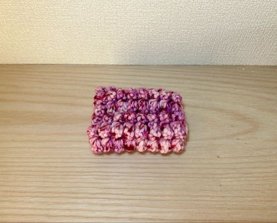 ポコポコ小物ポーチ(ピンク×白)