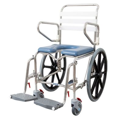 SHOWER COMMODE CHAIR SELF PROPELLED - Height Adjustable