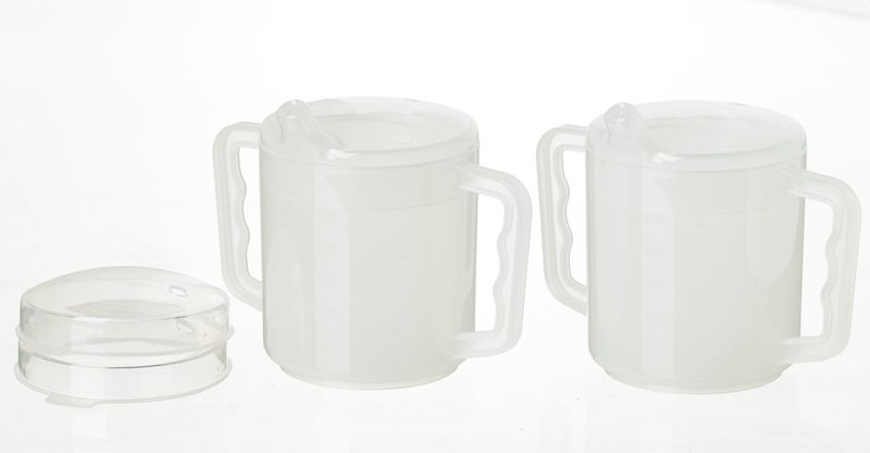 Two Handled Mug, 270ml, with Spout and Splash Lids PACK OF 2