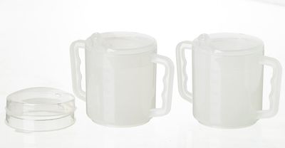 Two Handled Mug, 270ml, with Spout and Splash Lids PACK OF 2