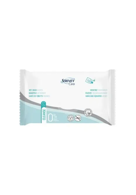 SERENITY CARE WET WASH GLOVE FRAGRANCE FREE P/8
