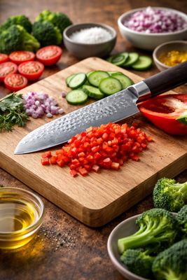 Cuchillo Damascus Santoku 7"