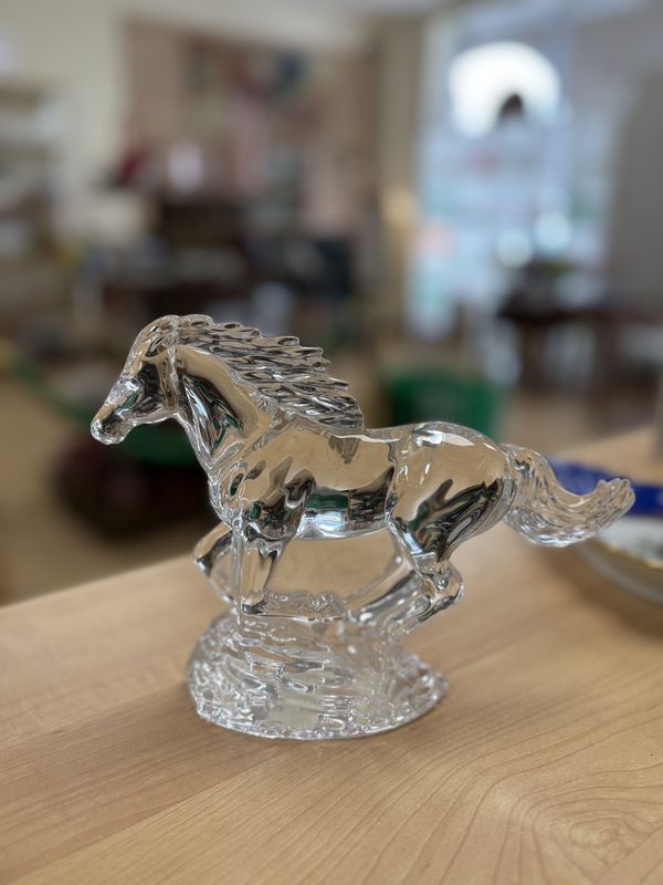 Crystal. Ireland. Waterford. Running Horse Figurine. Fred Curtis. 1996