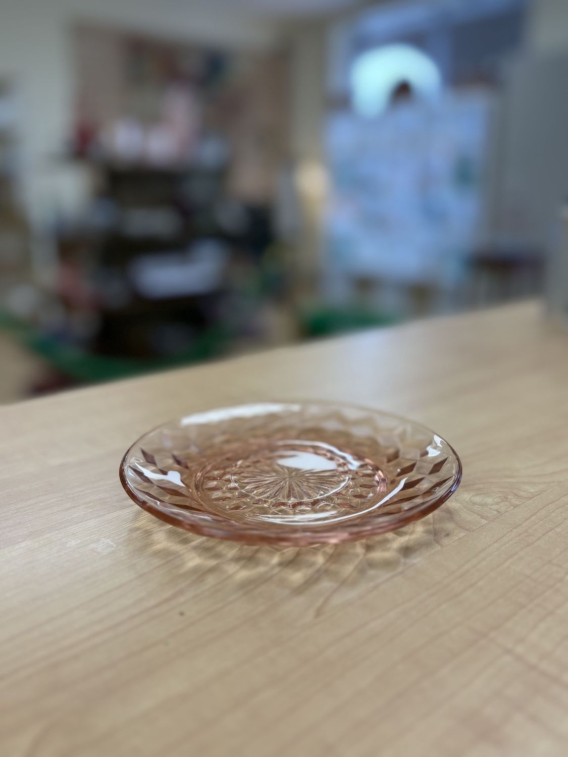 Glass. USA. Dish. 6.5&#39;&#39;. Hobnail. Pink. Depression.