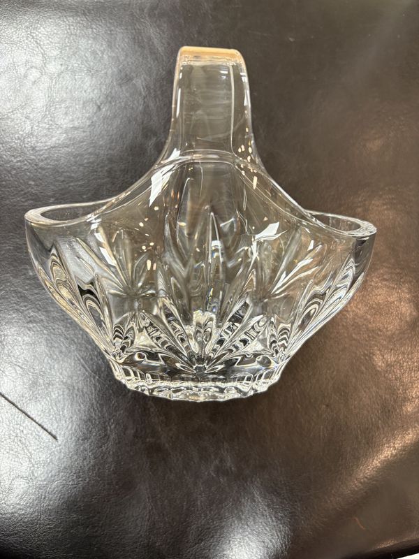 Crystal.  Ireland. Waterford. Glass Basket w/Clear Handle