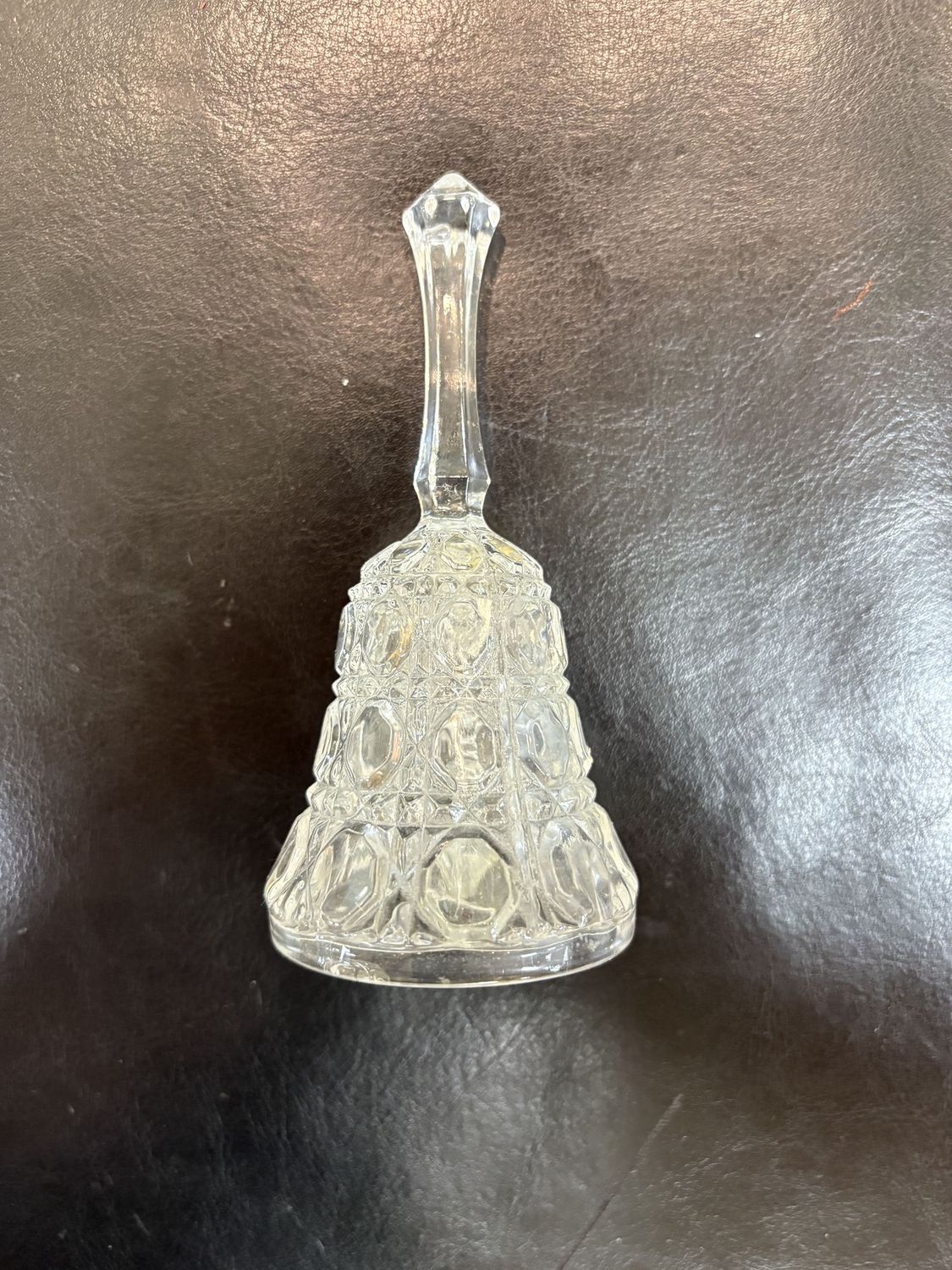 Crystal. Decorative Bell with Hexagon Pattern. 5&quot;H