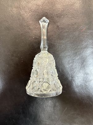 Crystal. Decorative Bell with Hexagon Pattern. 5"H