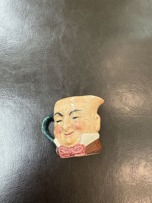 Ceramic. England.  Artone. Hand-Crafted Tobi Mini Jug &quot;Mr. Micawber Dickens&quot;