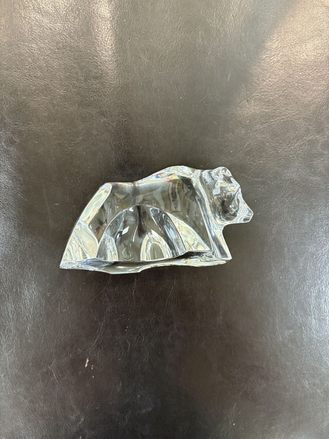 Crystal.  France. Baccarat. Wall Street Bear Paperweight. 4.5&quot;L