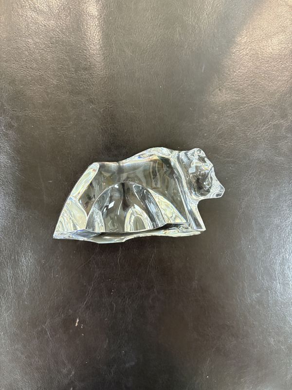 Crystal.  France. Baccarat. Wall Street Bear Paperweight. 4.5&quot;L