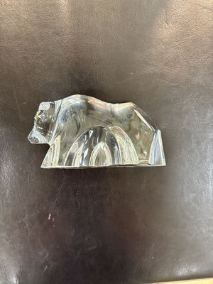 Crystal.  France. Baccarat. Wall Street Bear Paperweight. 4.5"L
