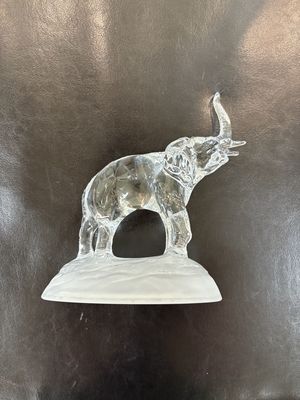 Figurine. France. D'Arques. Crystal. Clear &amp; Frosted Elephant. 6"L
