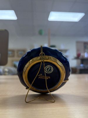 Porcelain. France. Limoges. Miniature Plate. Cobalt Blue w/Gold Rim