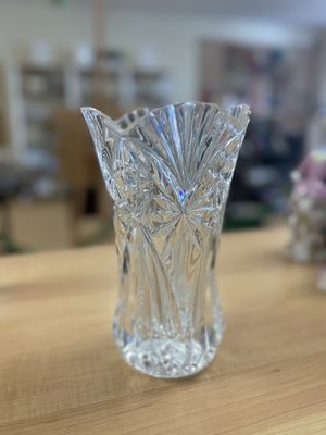 Crystal.  France. Cristal D'Arques. JG Durand. Vase. Vincennes Pattern. Clear. 8.5"H