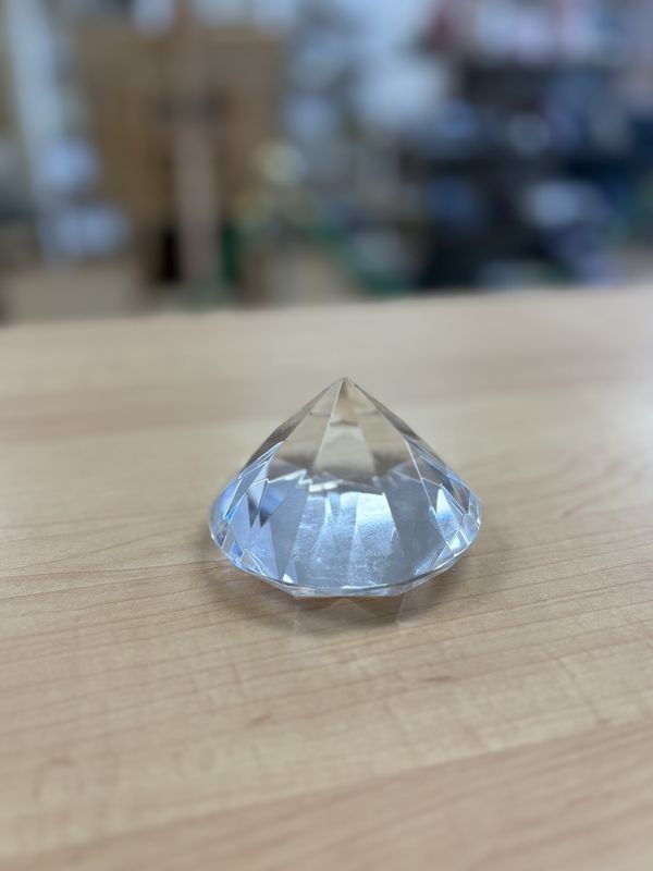 Crystal. Germany. Rosenthal. Diamond-shaped Paperweight. 3.25&quot;W