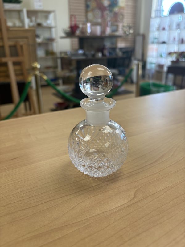 Crystal. Italy. Soffiato a Bocca Crystal Perfume Bottle. 4&quot;H