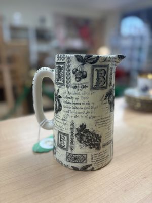 Ceramic. England.  Vintage Crown Burslem Staffordshire Pitcher. 7"H x 4.5"W
