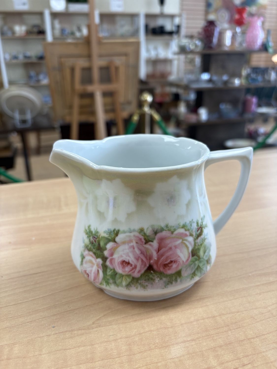 Porcelain. Germany. Leuchtenburg. Cream Pitcher. Pink Roses.