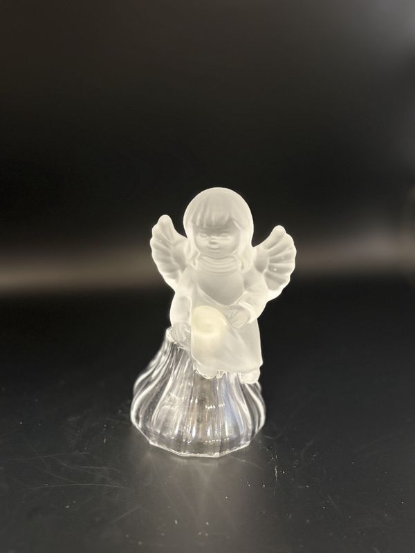 Crystal. Germany. Goebel. Bell. Frosted Angel w/Clear Base. 1979. 4.5&quot;H