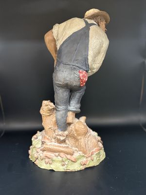 Sculpted Figure. USA. Tom Clark. Enoch. Man in overalls digging with a shovel. 1983. 11.5"H