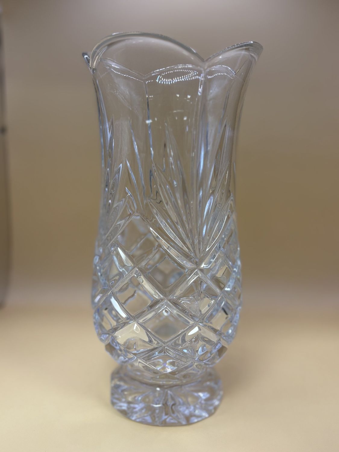 Glass. Japan. Noritake. Hampton Hall Flared Vase. 10&quot;H