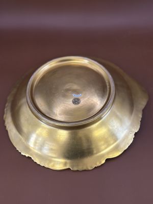 Porcelain. France. Jesse Dean. France. Gold Gilded Dish. 9.25"W