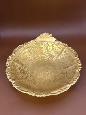 Porcelain. France. Jesse Dean. France. Gold Gilded Dish. 9.25"W