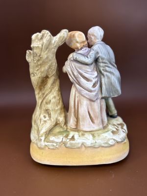 Ceramic. Japan. Vintage Elderly Couple Figurine (Musical). 7"H