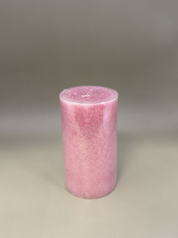 Home &amp; Bath. USA. DW Home. Pillar Candle. Candy Cane Scent. Pink. 5&quot;H