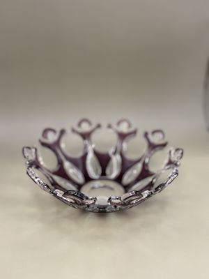 Crystal. Czech Republic. Caesar Crystal Bohemiae. Berry Bowl. Purple