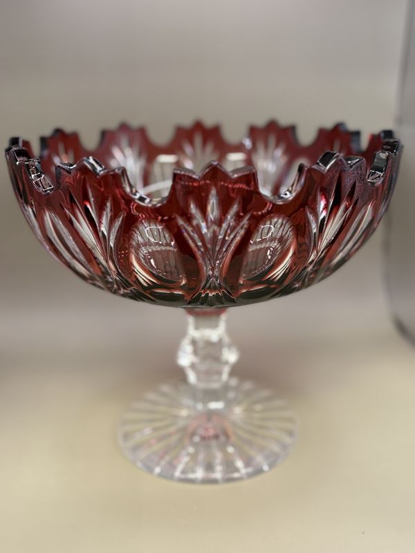 Crystal. Czech Republic. Caesar Crystal Bohemiae. Compote. Red.