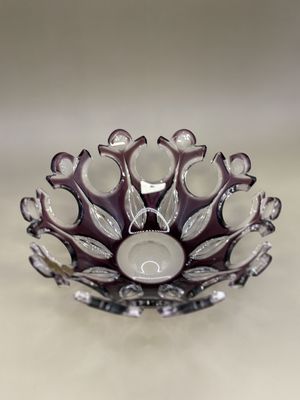 Crystal. Czech Republic. Caesar Crystal Bohemiae. Berry Bowl. Purple