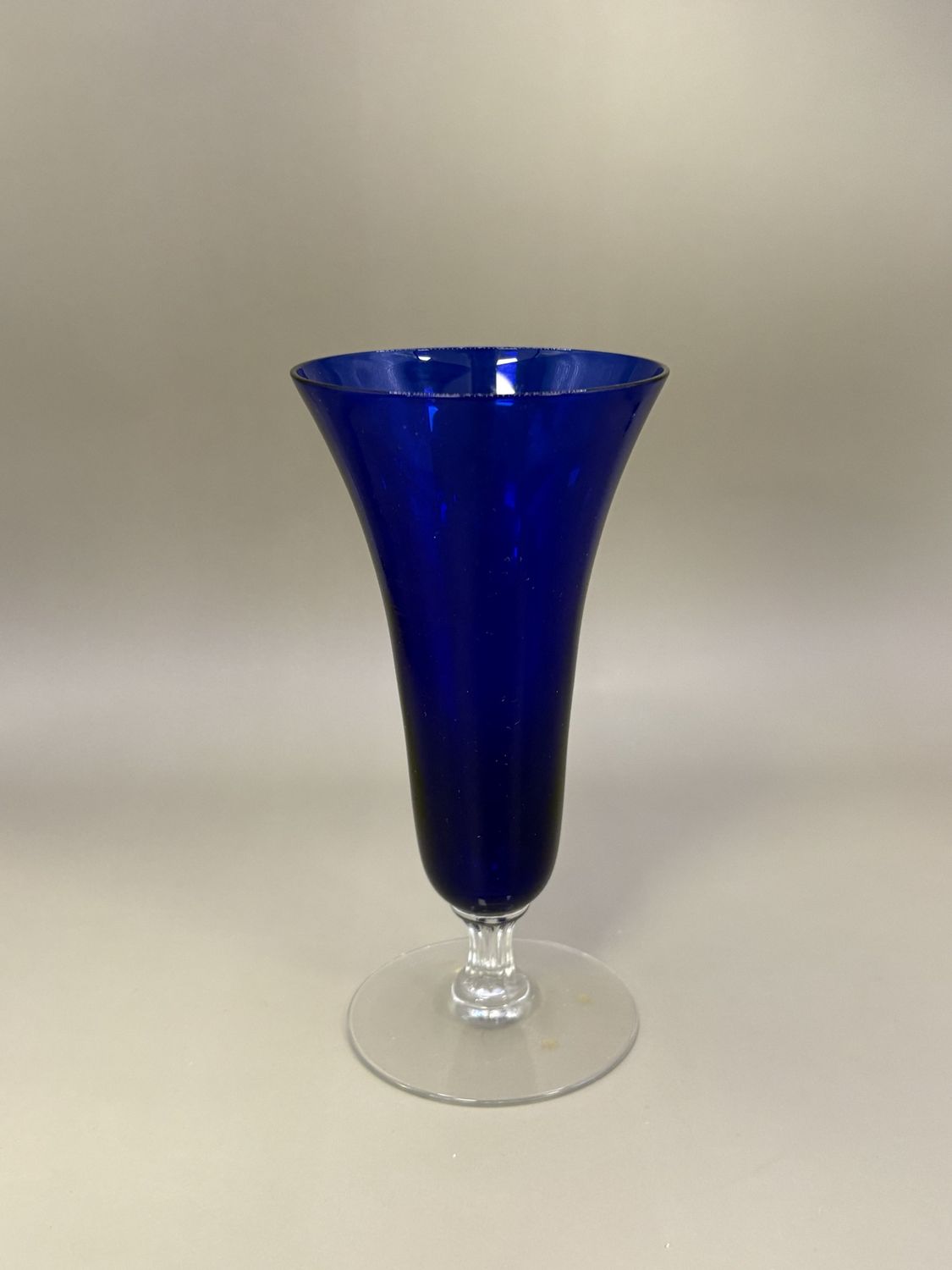 Glass. USA. Morgantown Glass Co. Monroe Cobalt Ritz Blue 9oz. Tall Goblet. Blown Glass.
