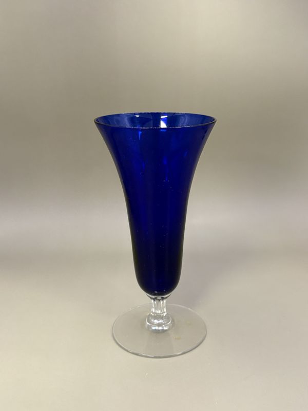 Glass. USA. Morgantown Glass Co. Monroe Cobalt Ritz Blue 9oz. Tall Goblet. Blown Glass.